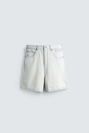 REGULAR FIT DENIM SHORTS - Sky blue by Zara