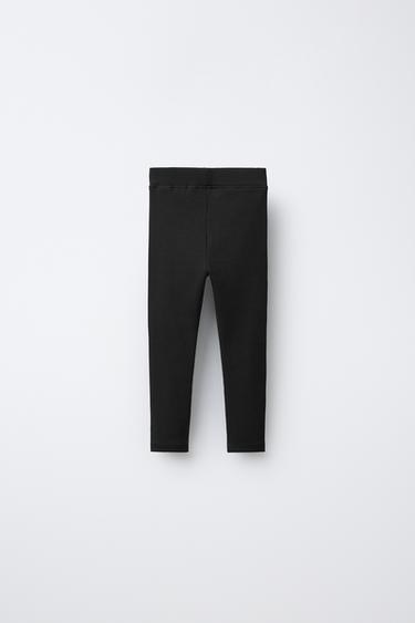 LEGGING RIB ETIQUETA - Negro de Zara