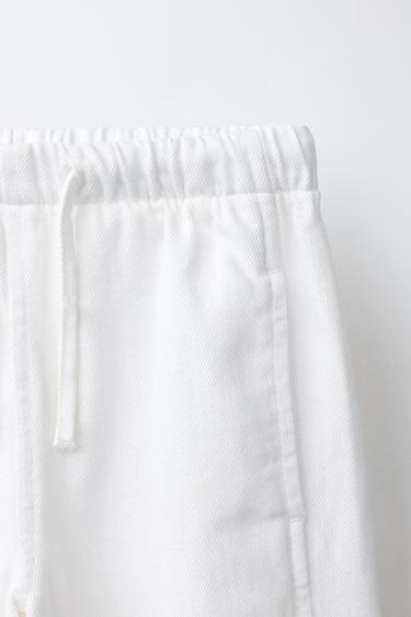 WIDE-LEG JEANS WITH DRAWSTRINGS - White by Zara - Image 2