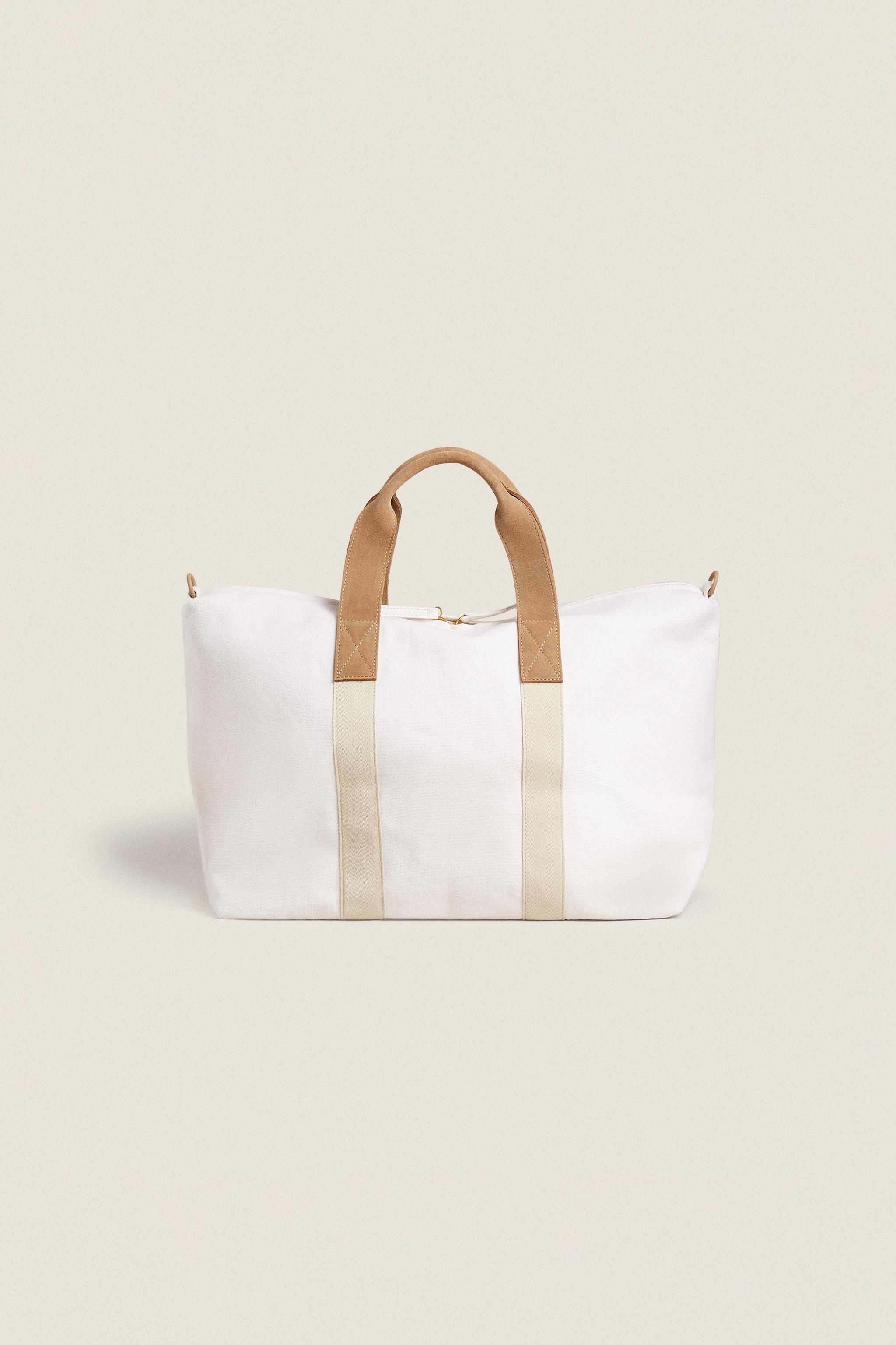 FABRIC TOTE BAG WITH PAPER DETAIL
