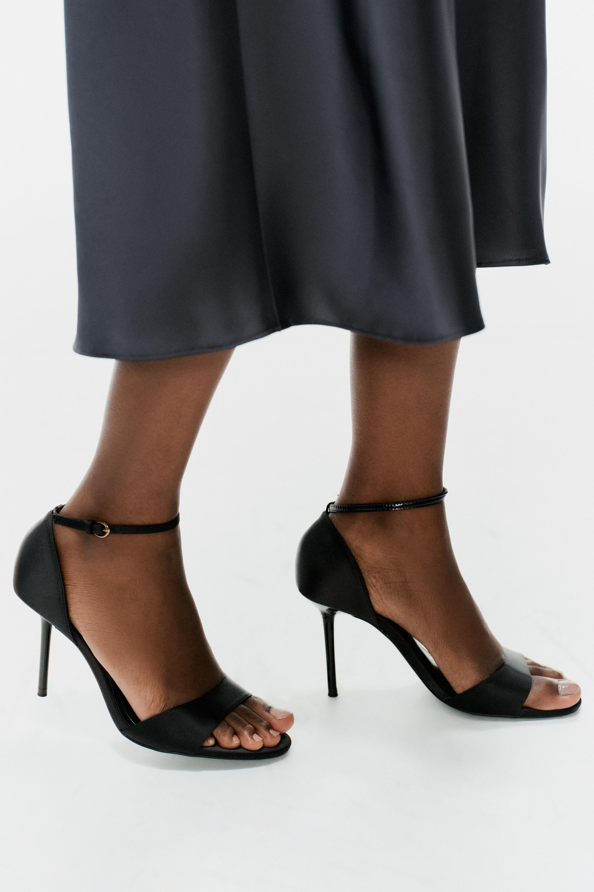 SATIN HIGH HEEL SANDALS