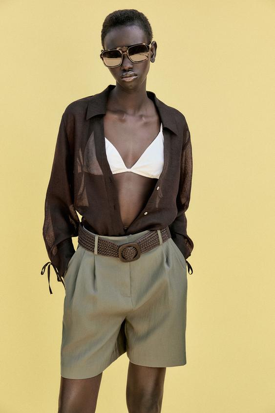 Pantaloni Corti Bermuda Donna Inverno 2021 Pantaloncini Zara Zara