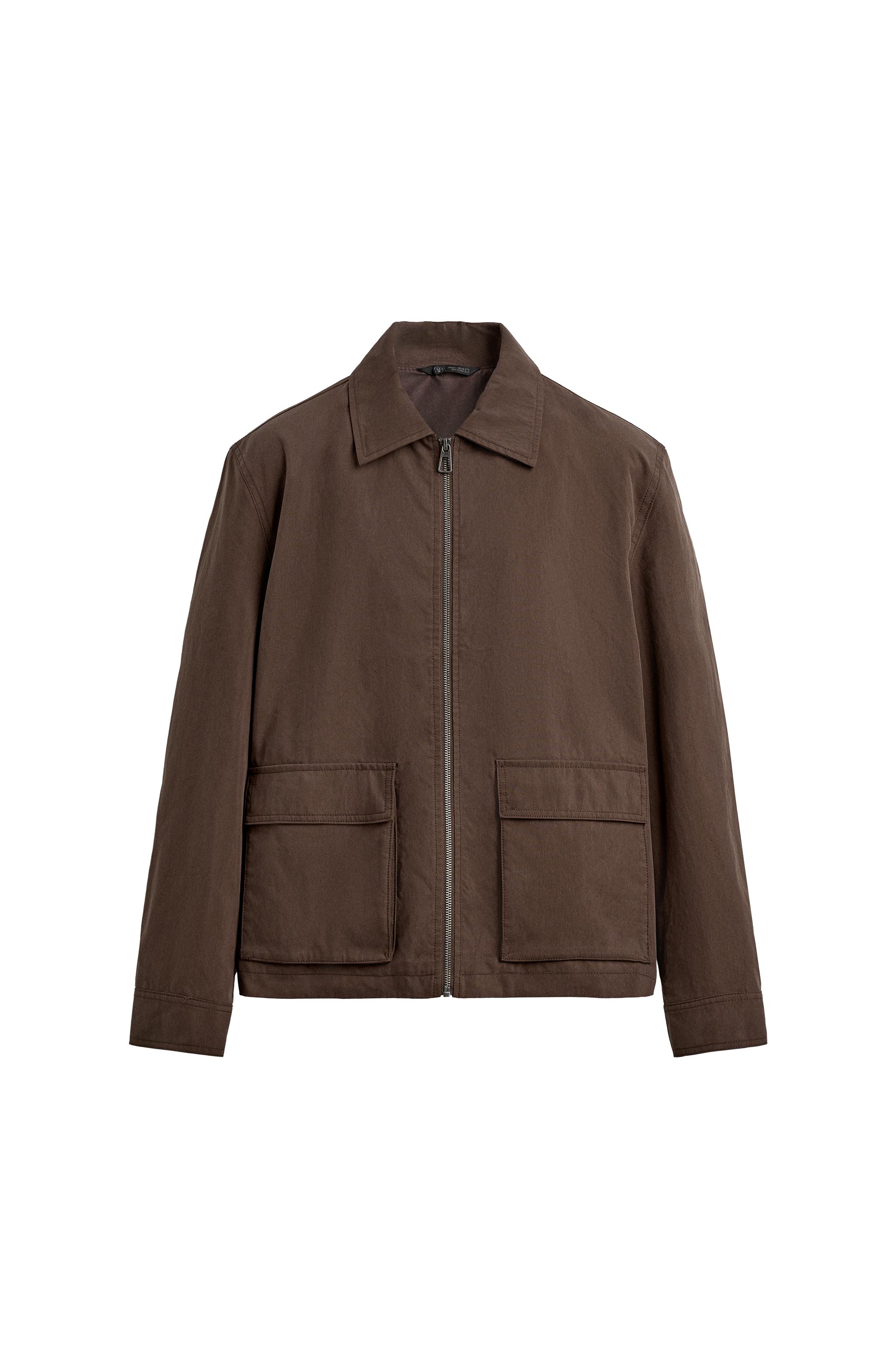 POCKET TEXTURED JACKET - Chocolate | ZARA South Africa