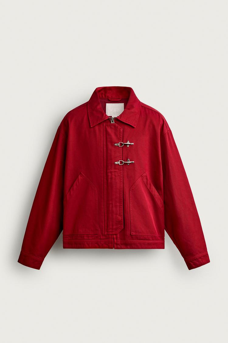 RELAXED FIT JACKET WITH METAL FIREMAN CLASPS