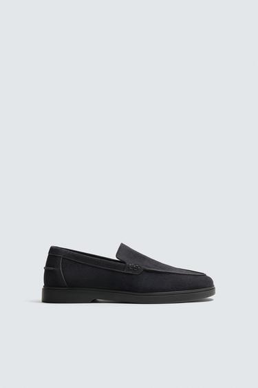 CASUAL LEATHER LOAFERS - Blue by Zara - Image 0