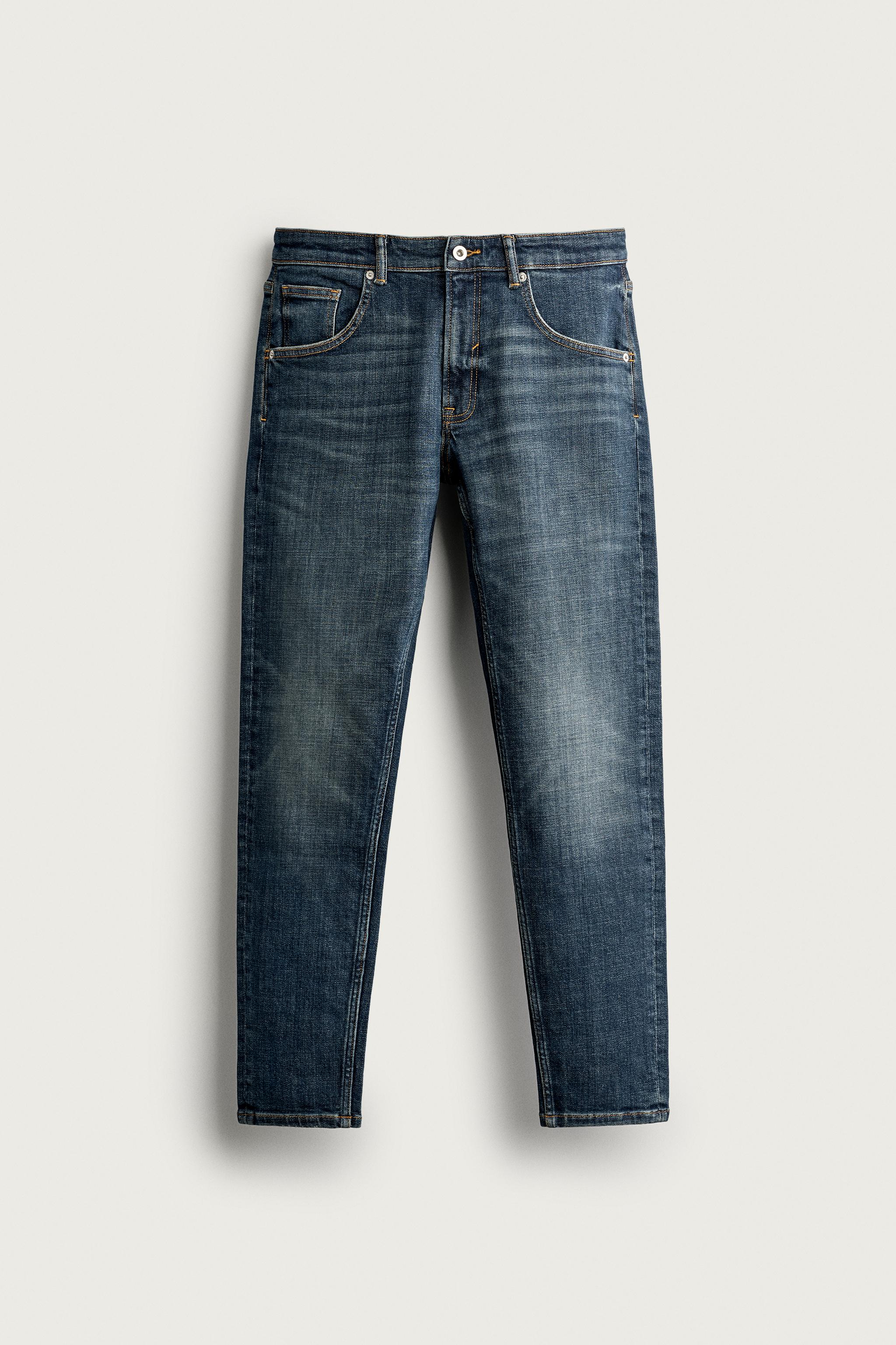 DISTRESSED SKINNY FIT JEANS — Blue / Green