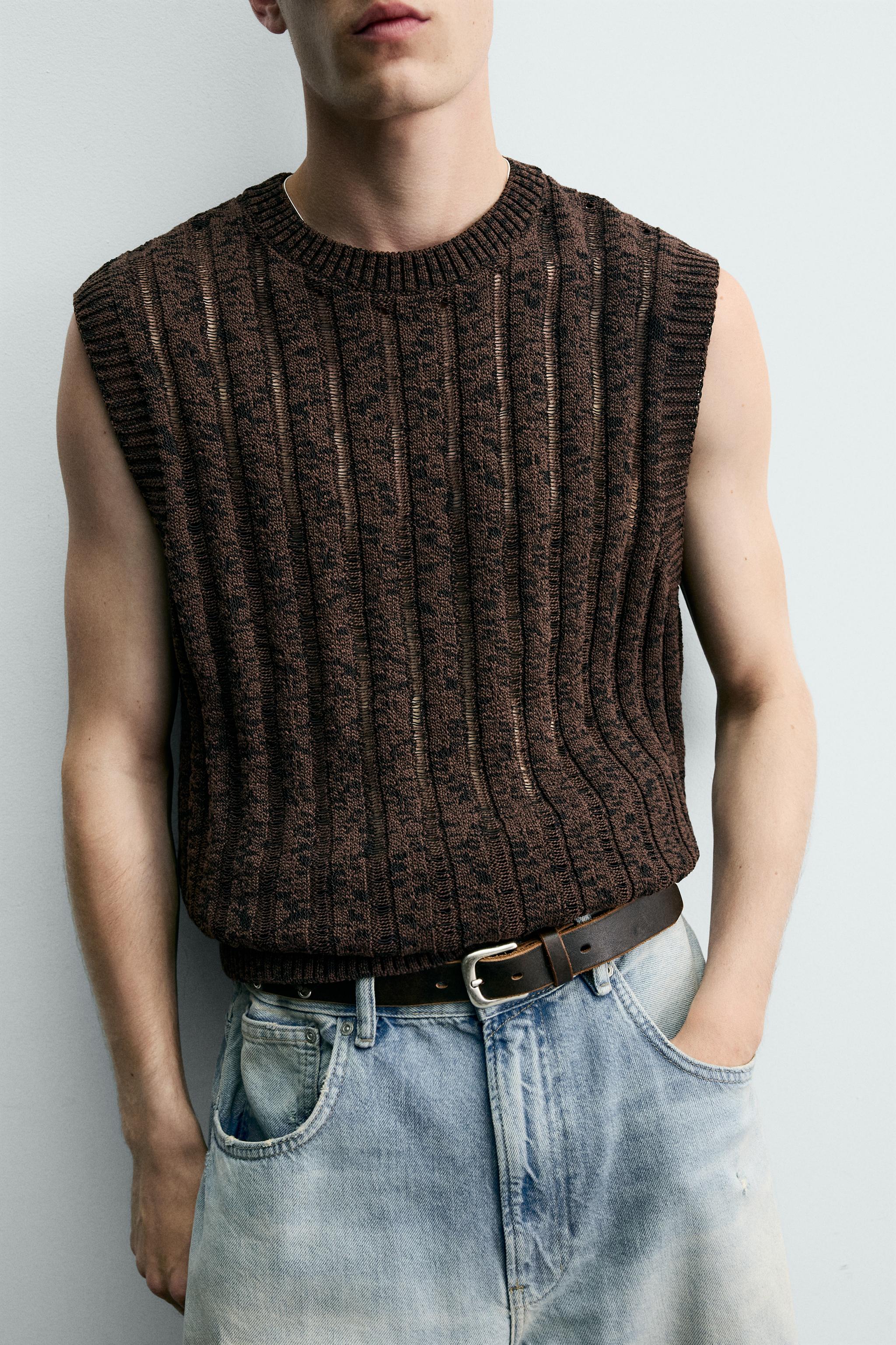 OPENWORK KNIT TANK TOP