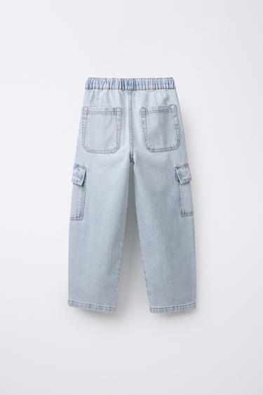 LOOSE FIT CARGO JEANS - Light blue by Zara - Image 1