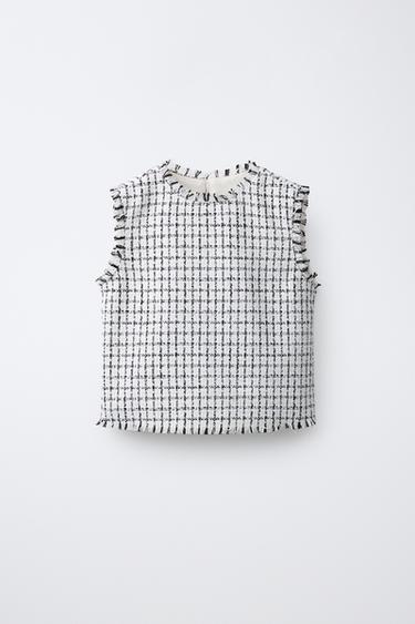 TOP ESTRUCTURA - crudo-blanco de Zara