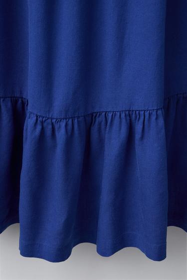 TOPSTITCHED LINEN BLEND DRESS - Bluish by Zara - Image 3