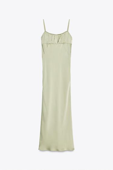 ROBE STYLE LINGERIE SATINÉE - Vert menthe de Zara - Image 7