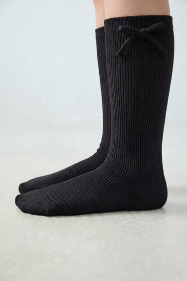 2-PACK OF HIGH BOW SOCKS - Black by Zara