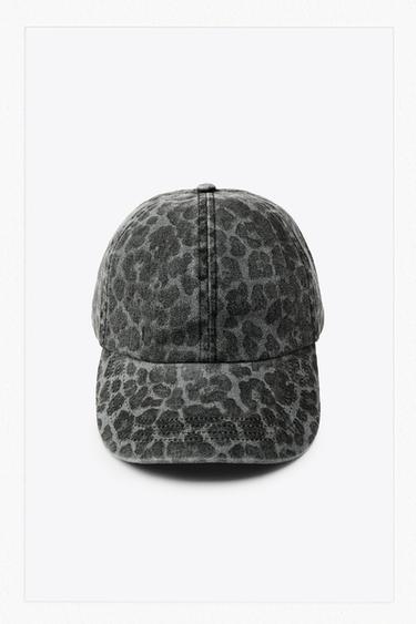 ANIMAL PRINT TWILL CAP - Grey by Zara