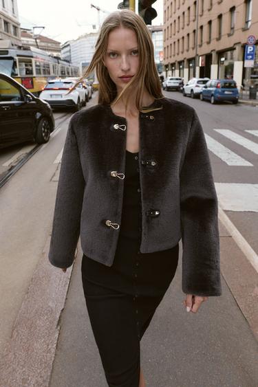 DOUBLE-FACED JACKET WITH TOGGLES - Brown by Zara