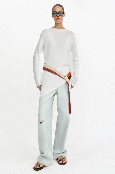 SANDALIA TIRAS ADORNO METÁLICO - Marrón de Zara