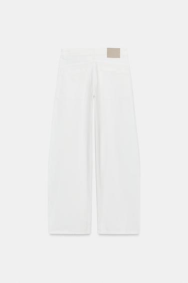 JEANS ZW COLLECTION LOOSE BARREL TIRO MEDIO - Blanco de Zara