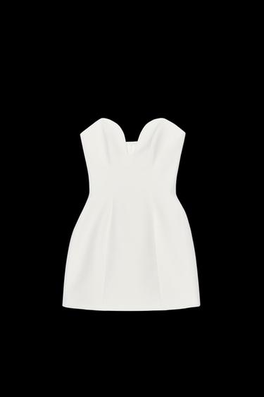 Zara SWEETHEART NECKLINE DRESS - White - Image 0