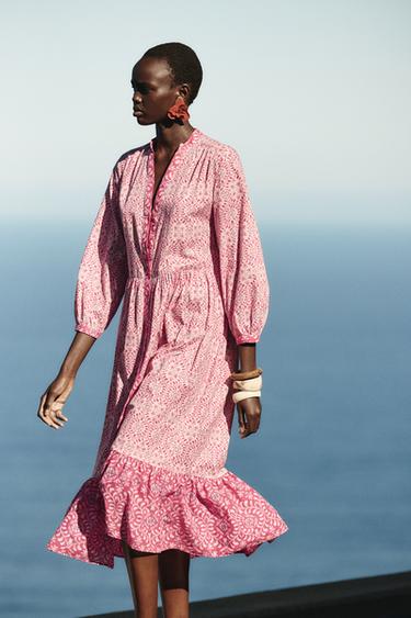 VESTIDO MIDI ESTAMPADO - Multicolor de Zara