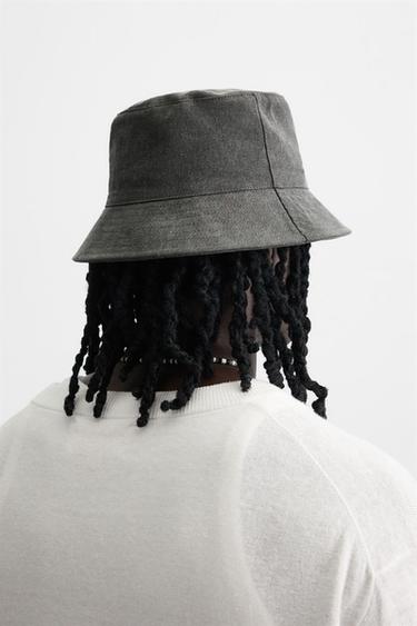 CHAPEAU BOB BRODÉ CONTRASTE - Noir de Zara - Image 2