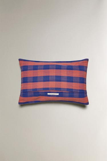 CHECK COTTON CUSHION COVER X TENSIRA - Red by Zara - Image 3