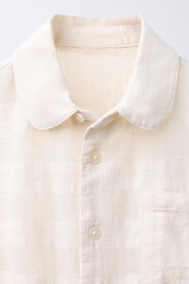 TEXTURED CHECK SHIRT - Ecru by Zara - Image 2