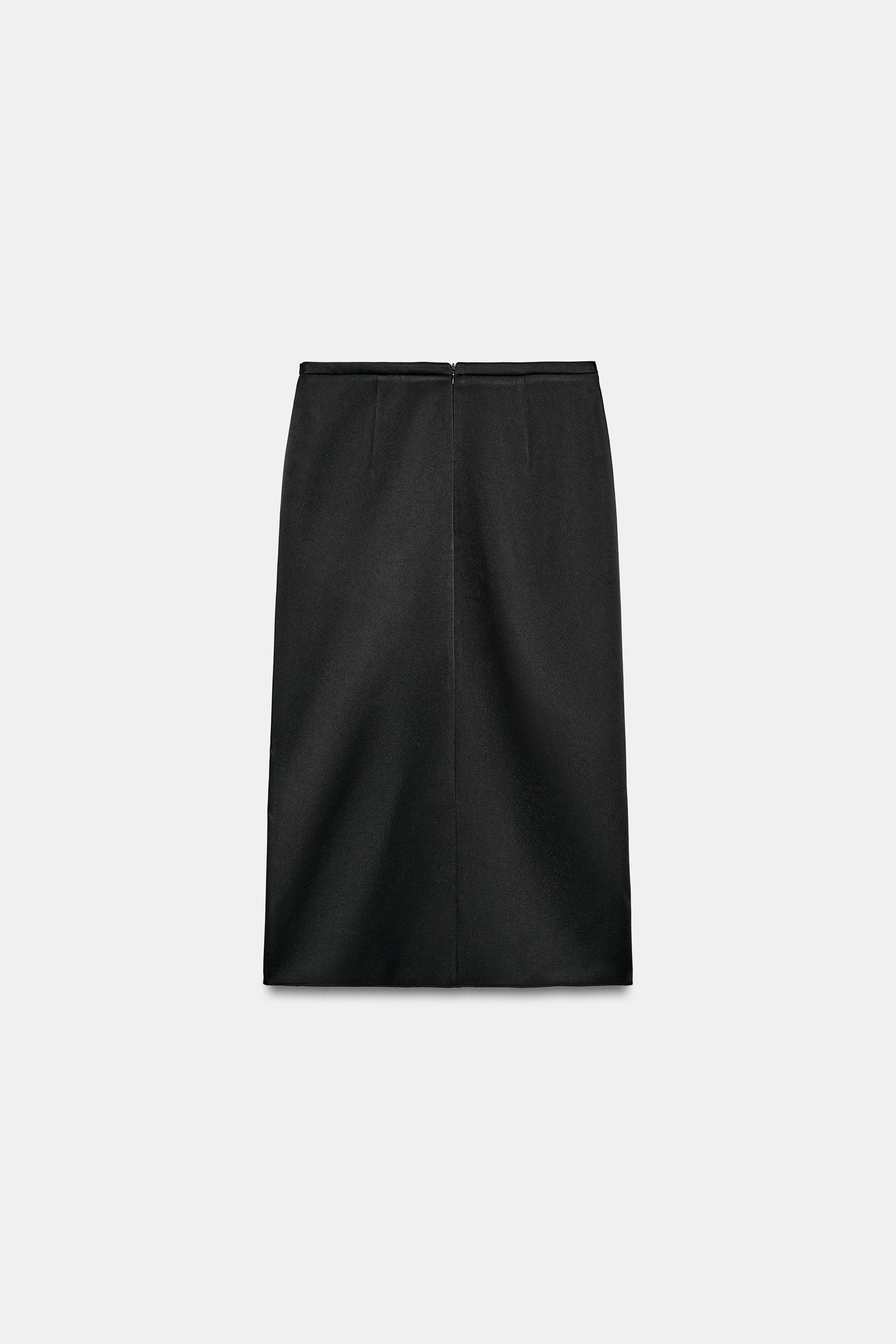 Женские юбки Zara SATIN EFFECT FROG FASTENING SKIRT ZW COLLECTION — фото 5