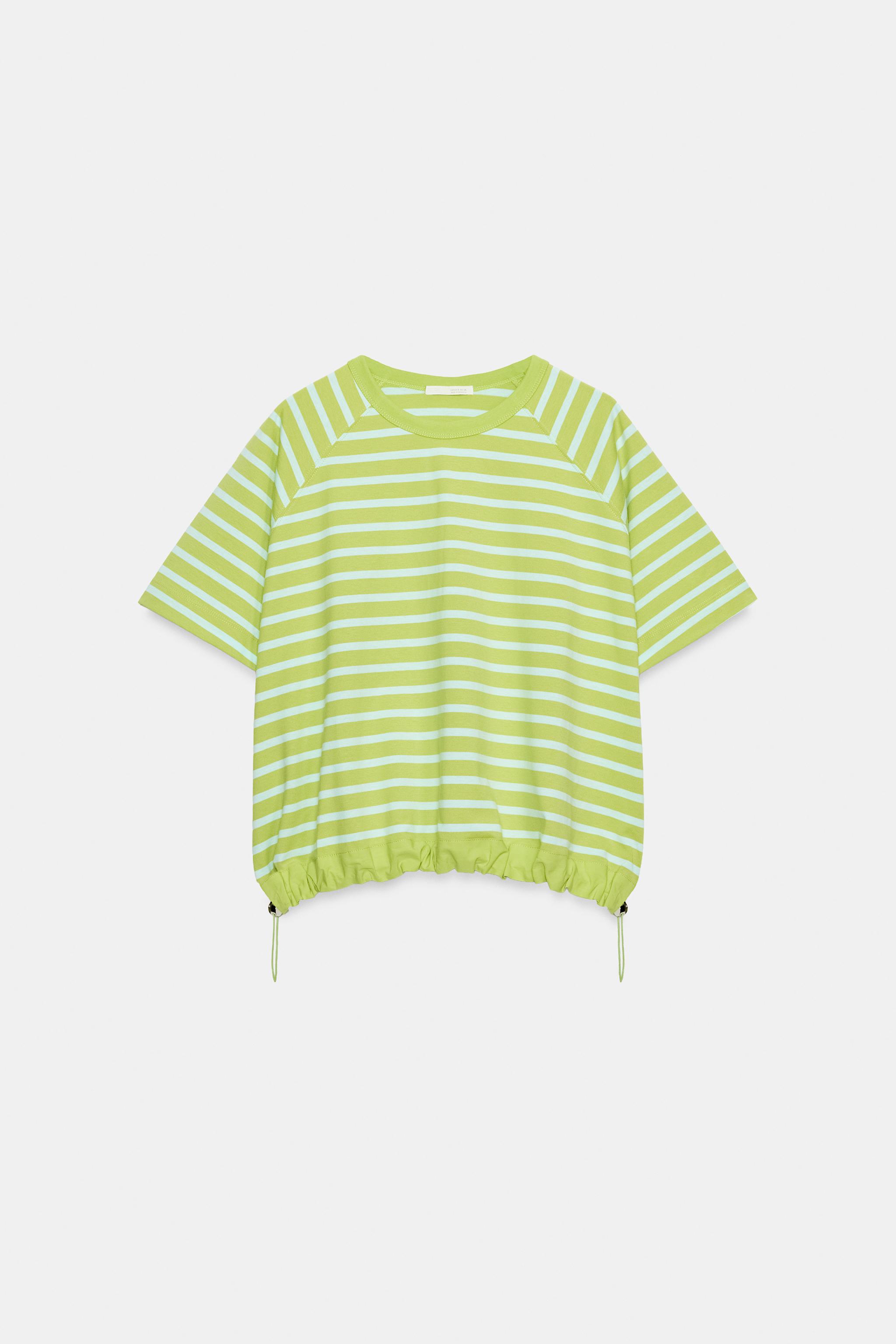 STRIPED T-SHIRT WITH STOPPERS
