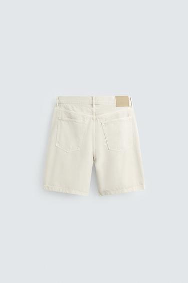 REGULAR FIT DENIM BERMUDA SHORTS - Grey by Zara - Image 7
