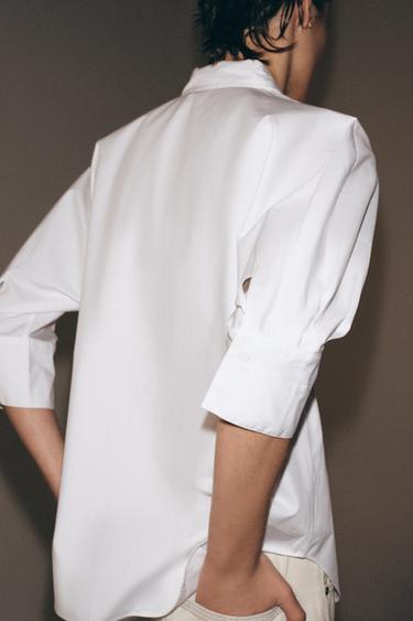 ZW COLLECTION V-NECK SHIRT - White by Zara - Image 2