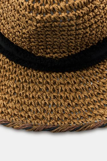 HAT WITH CONTRAST TWISTED BRIM - camel by Zara - Image 2