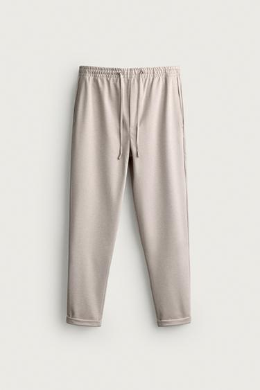 EASY CARE JOGGER WAIST TROUSERS - Light tan by Zara