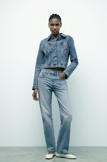 ДЖИНСЫ TRF ПРЯМОГО КРОЯ СО СРЕДНЕЙ ПОСАДКОЙ — СИНИЙ от Zara — изображение 0