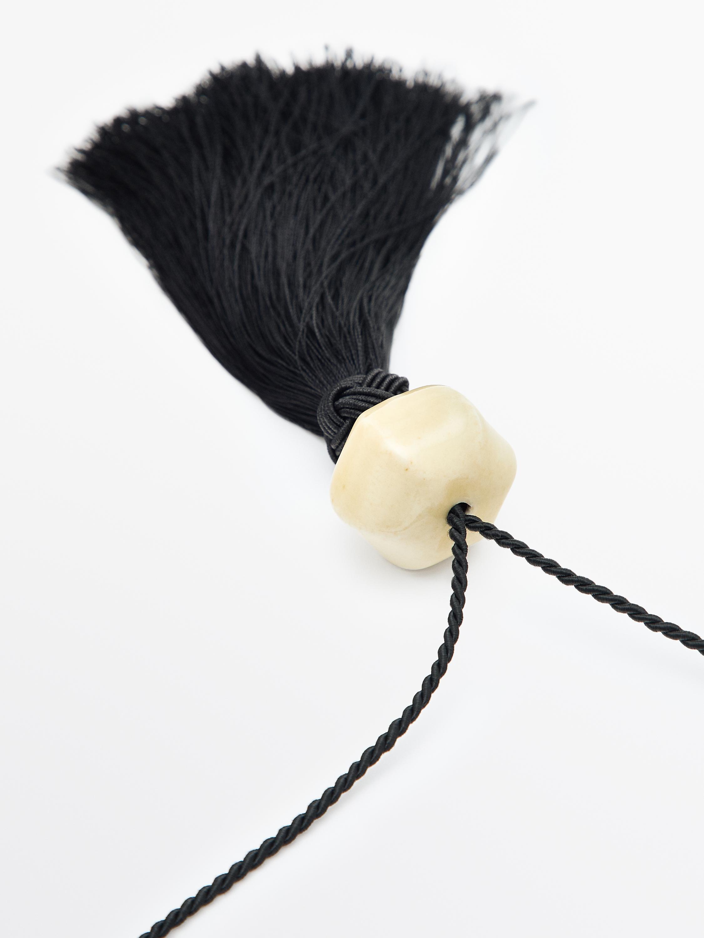 Ceramic tassel necklace