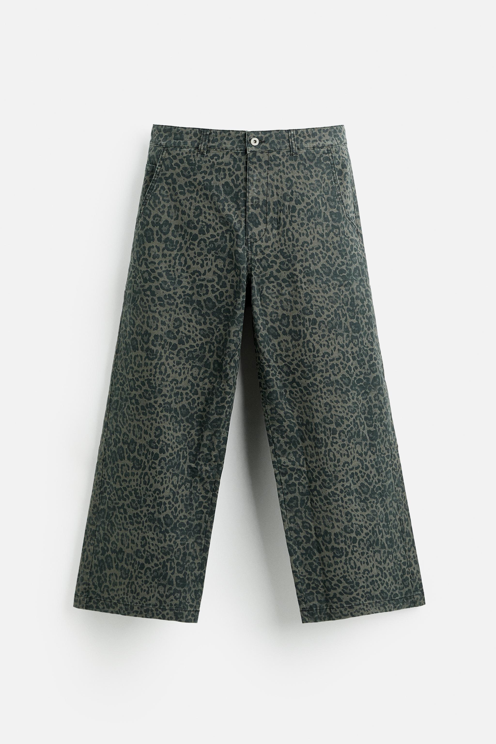 ANIMAL PRINT RELAXED FIT TROUSERS Leopard ZARA United Kingdom