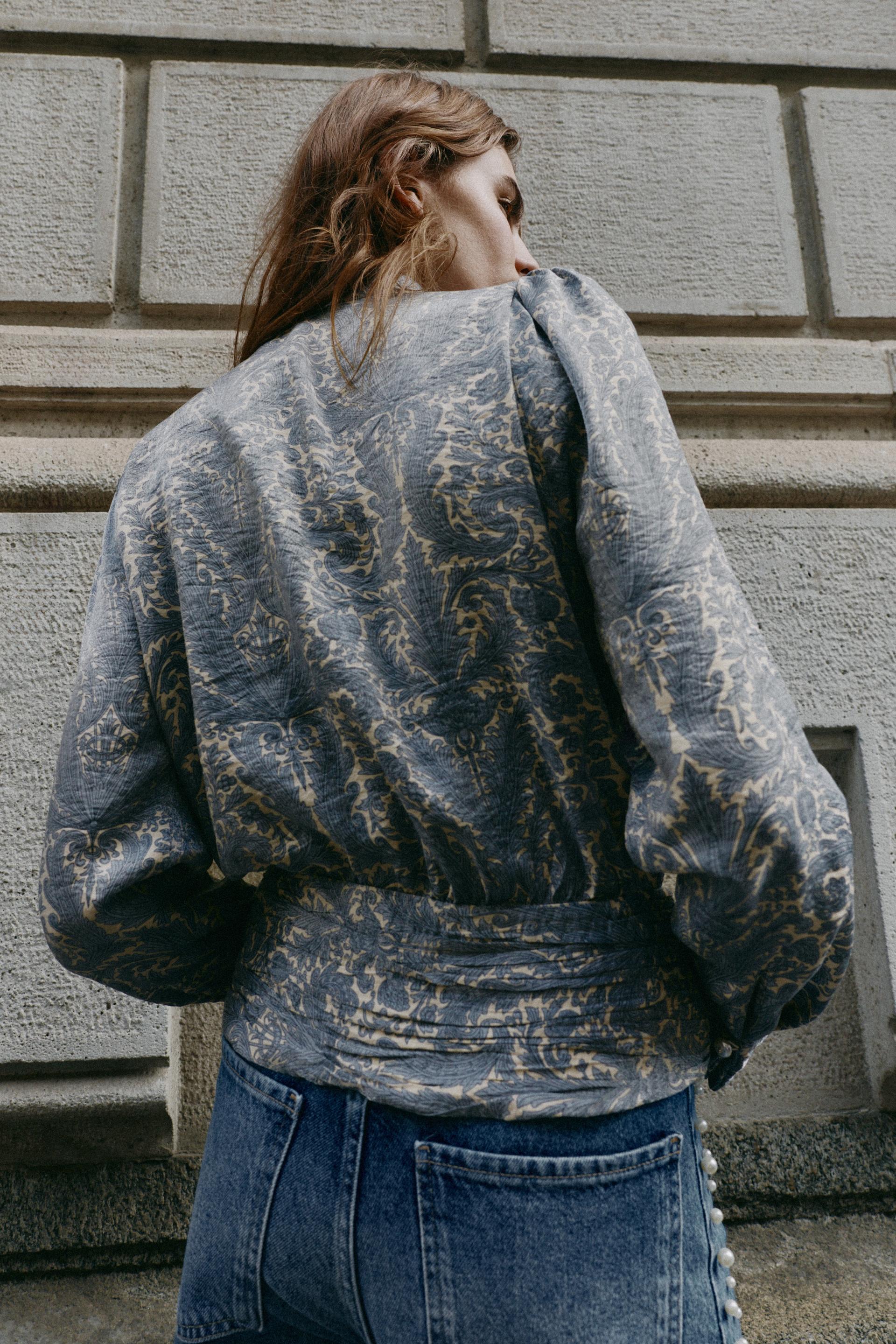 PRINTED TIE BLOUSE thumbnail 6