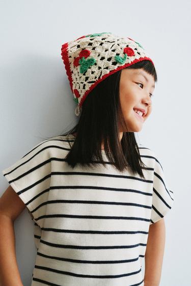 BANDANA IN MAGLIA CROCHET CILIEGIE - Sabbia di Zara