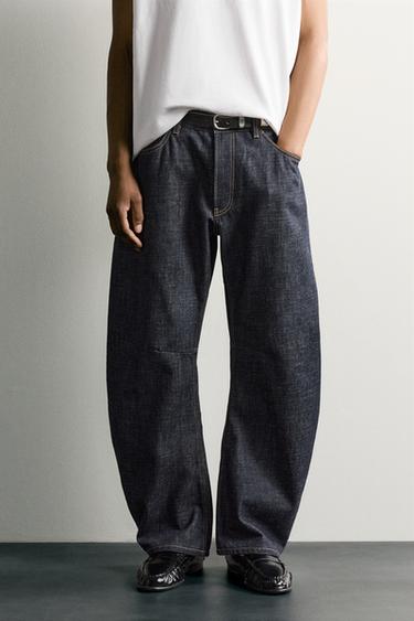 Zara STRAIGHT BARREL FIT JEANS - Indigo