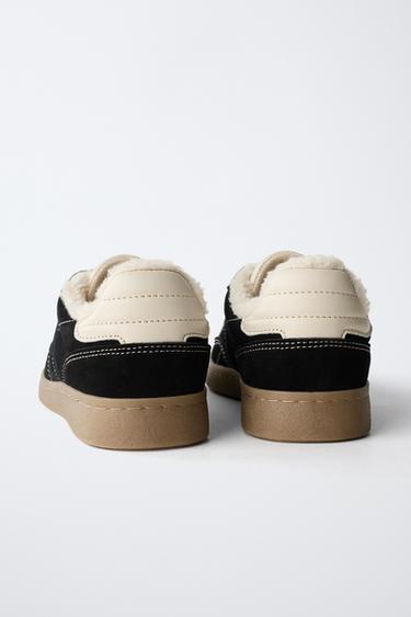 SNEAKERS WITH FAUX SHEARLING DETAIL - Black by Zara - Image 5