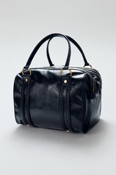 Zara SHOULDER BAG WITH METAL DETAILS - Black