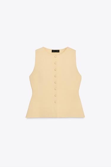 GILET EN MAILLE BOUTONNÉ - Bis de Zara - Image 5