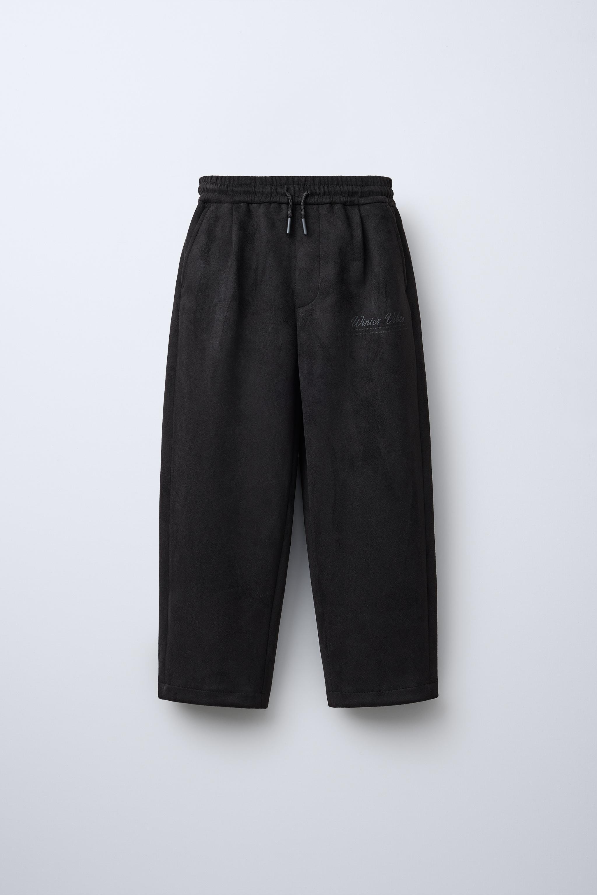 Suede trousers zara online