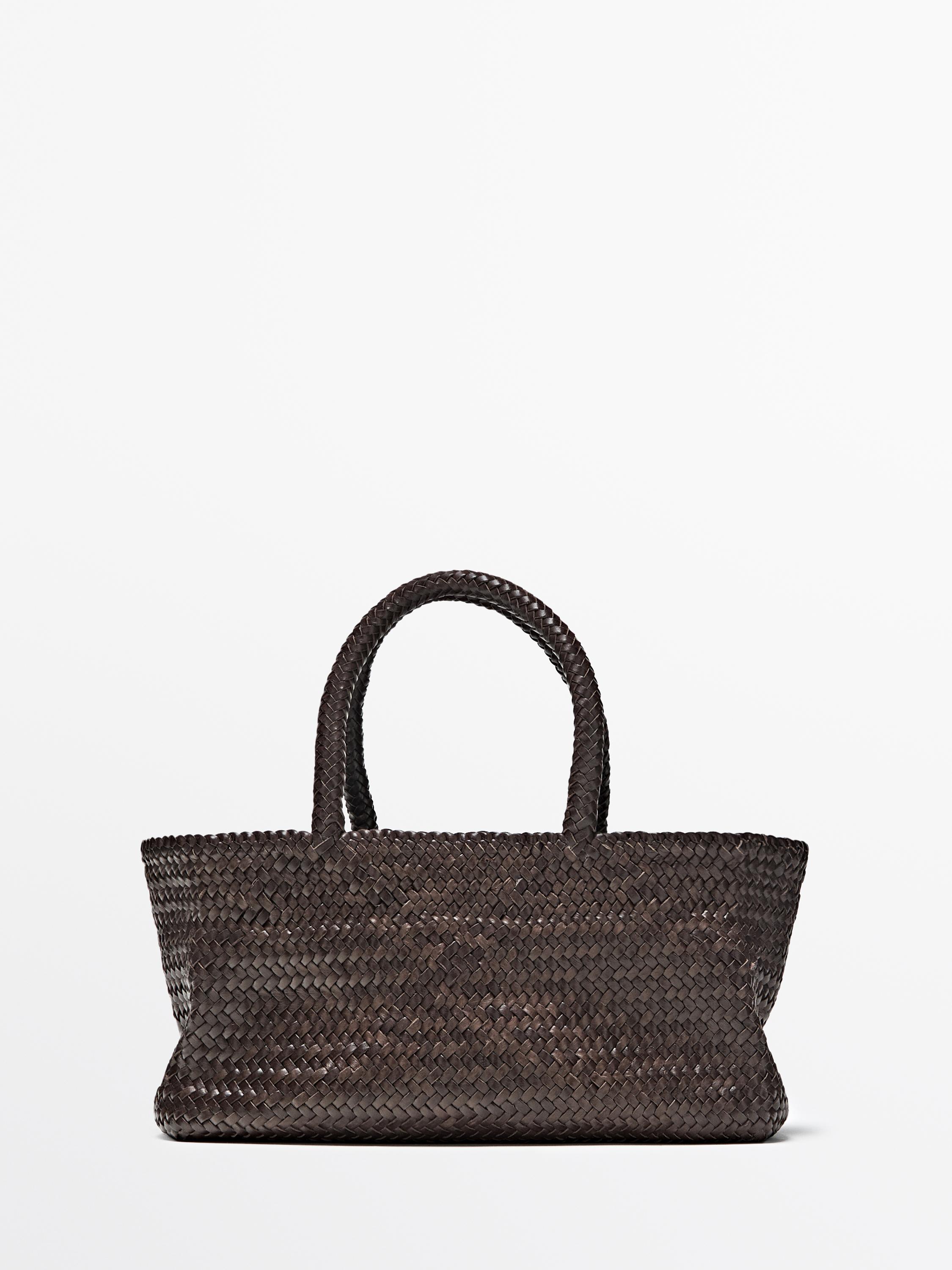 braided nappa leather tote bag