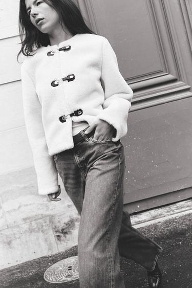 Zara DOUBLE-FACED TOGGLE JACKET - Ecru - Image 0