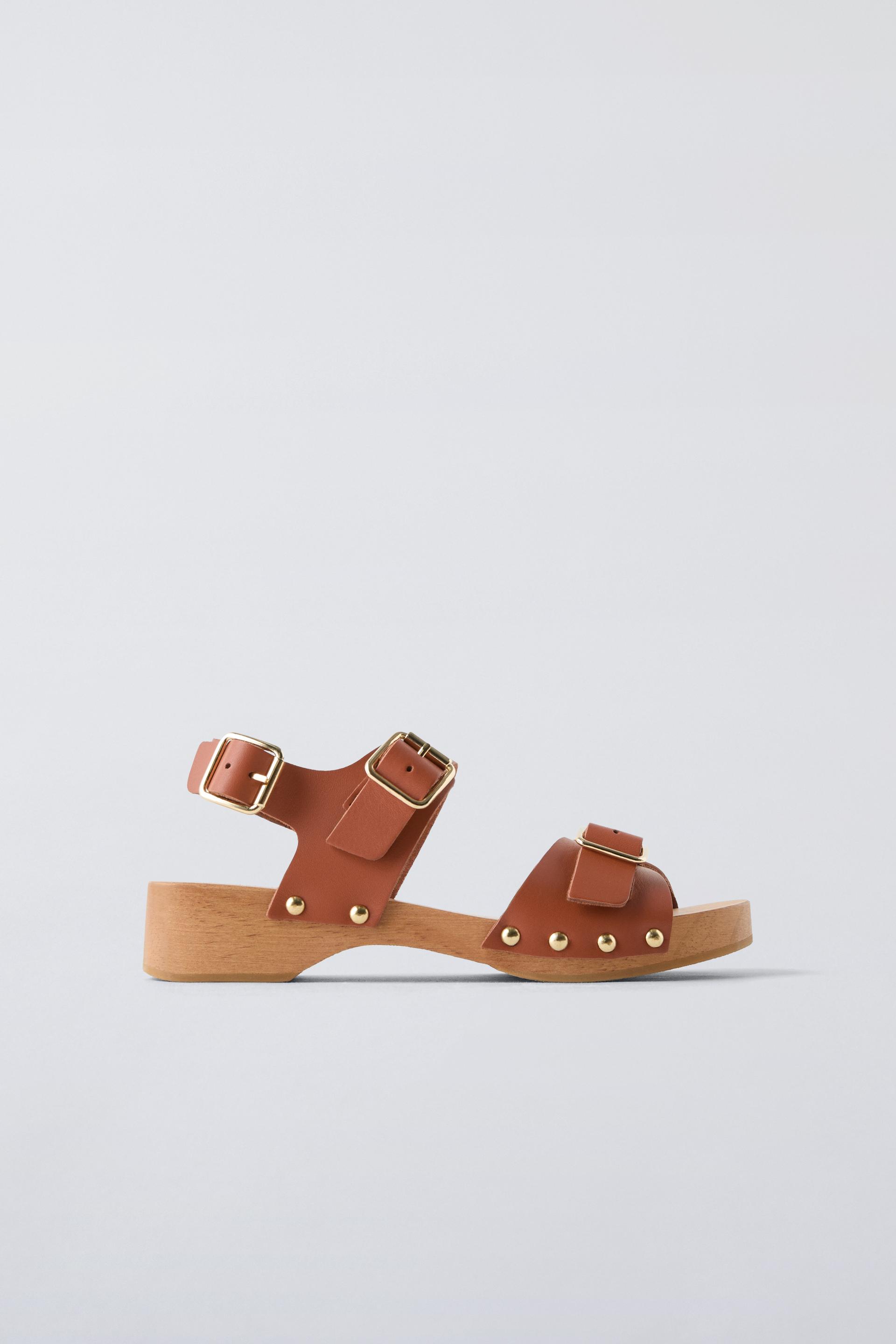 STUDDED LEATHER SANDALS | ZARA United States