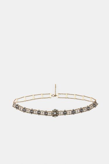 JEWELLED METAL BELT - Golden by Zara