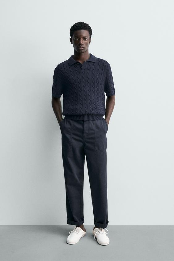 BRAIDED TEXTURED KNIT POLO from Zara - $69.90