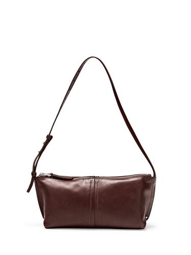 Sac porté épaule en cuir nappa - Bordeaux de Zara