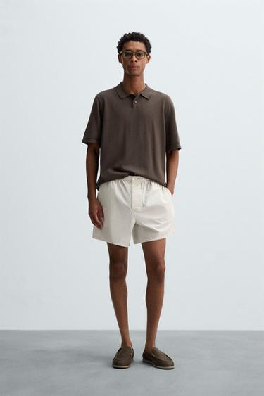 COTTON-HEMP STRIPED BERMUDA SHORTS - Stripes by Zara