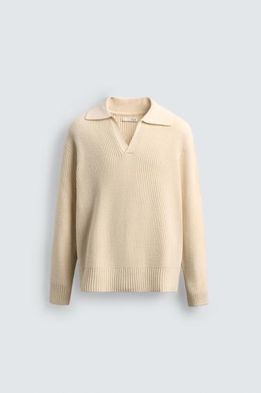 PURL KNIT POLO SHIRT - Ecru by Zara