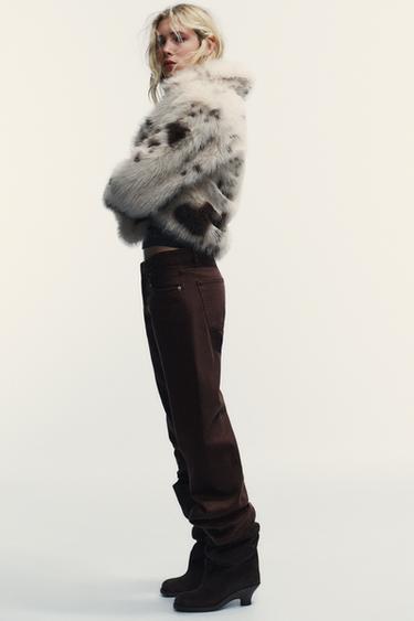 JEAN TRF WIDE LEG TAILLE BASSE - Chocolat de Zara - Image 3